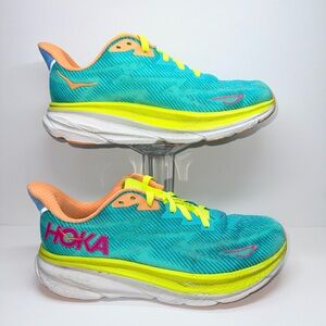 HOKA CLIFTON 9 GREEN/ORANGE